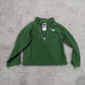 The North Face Green‎ Fleece Jacket Quarter Zip Size 2T